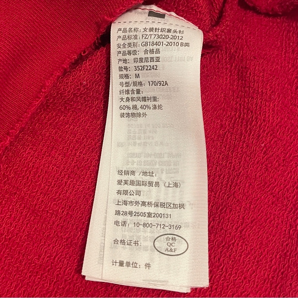 Hollister Women’s Red Long Sleeve Cropped Top Hoodie Size Medium - Picture 5 of 10